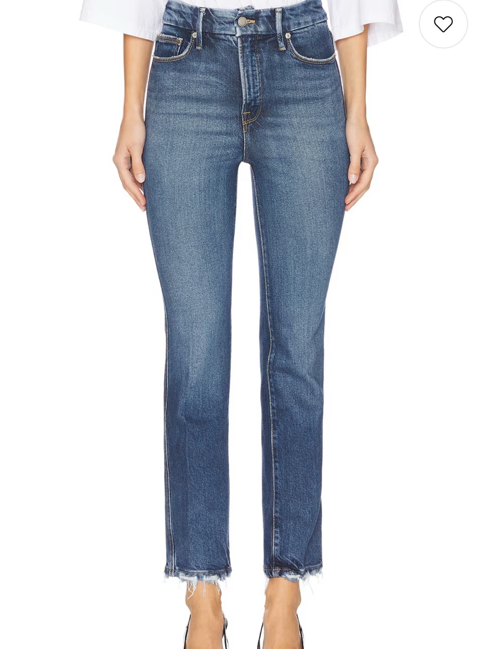 Good American EUC Indigo Blue High-Rise Straight Jeans Size 2